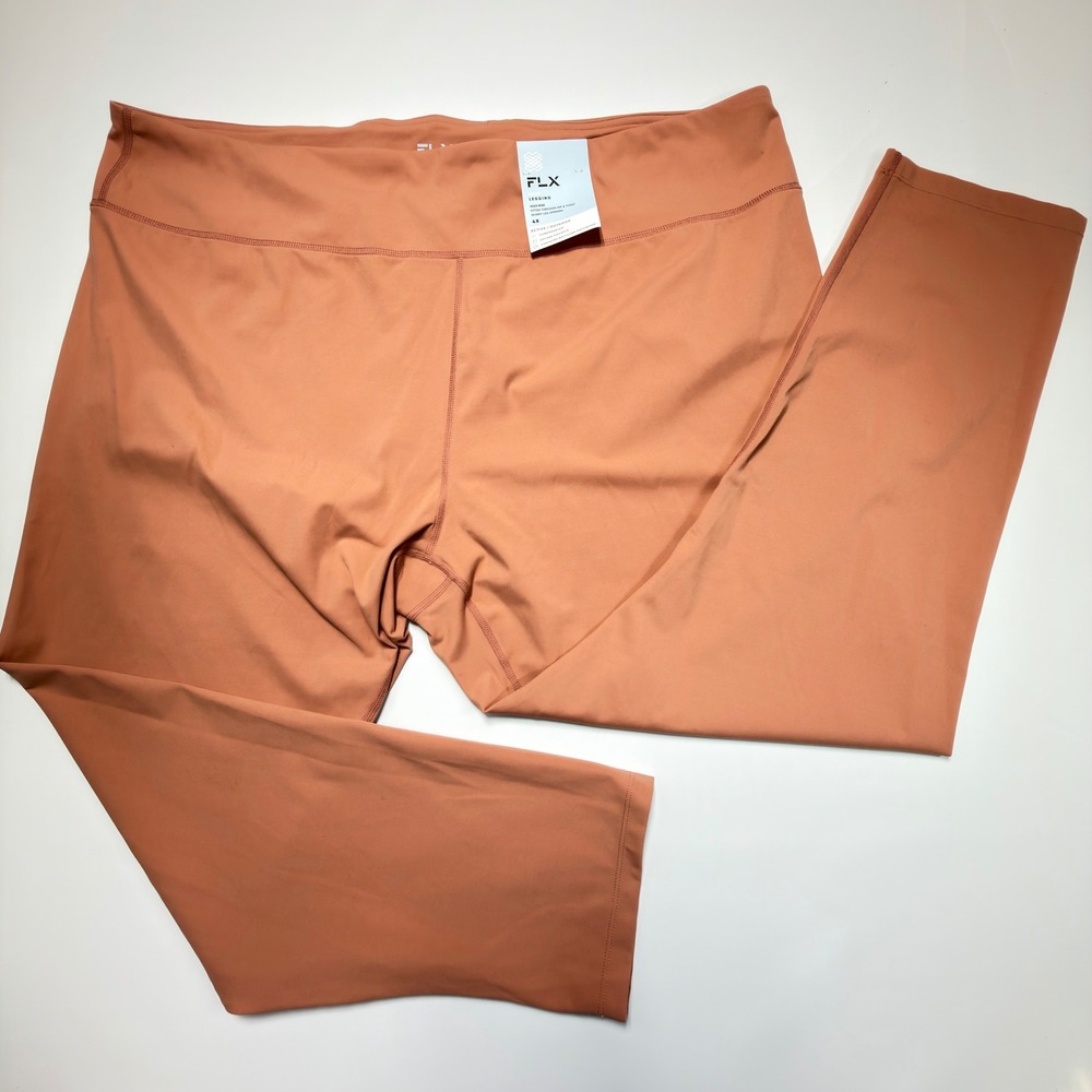 FLX Active Outdoor High Rise Compression Leggings Women's 4X Secure Pocket NWT